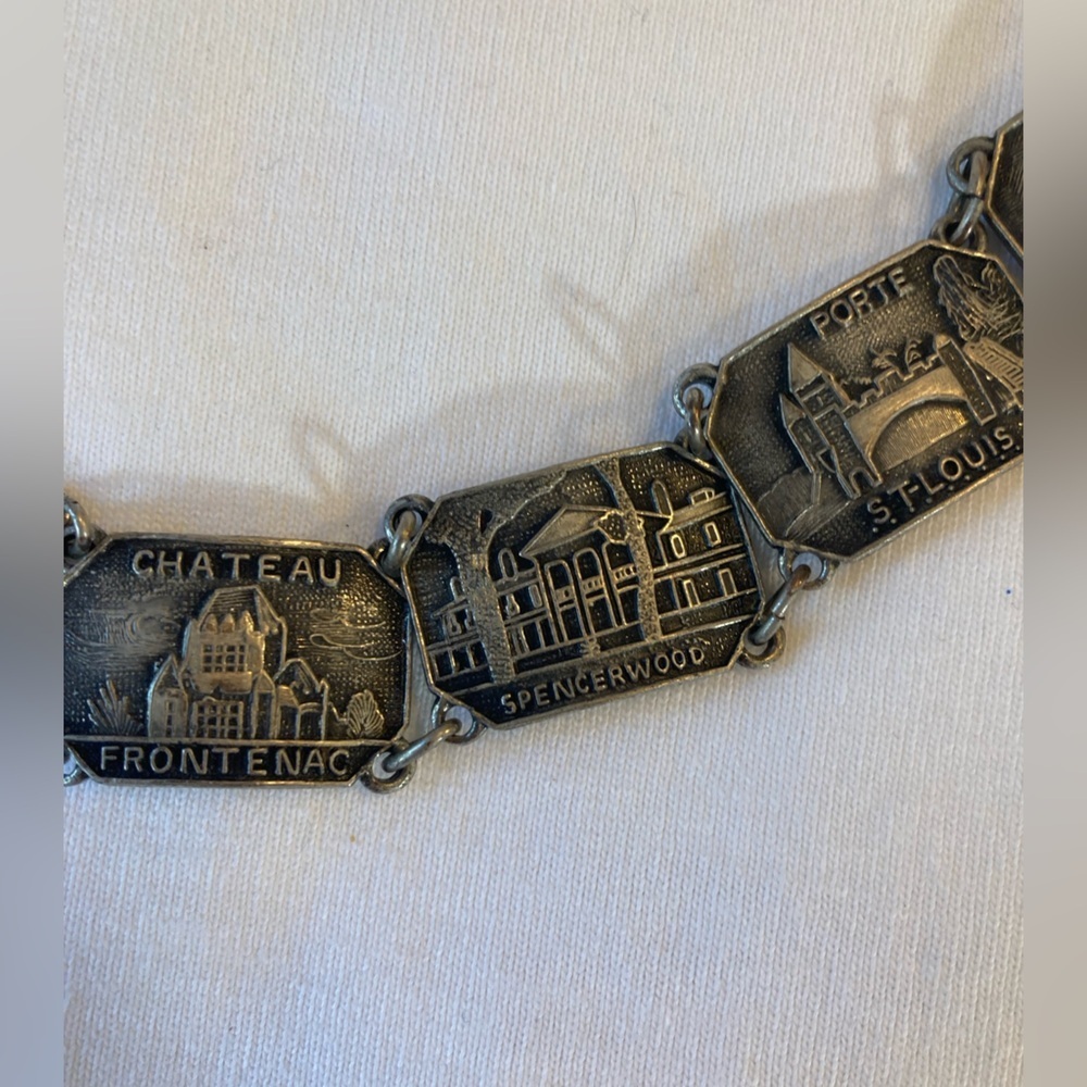 Quebec City Canada Vintage Souvenir Metal Panel Bracelet - Picture 3 of 11